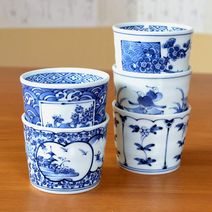 Soba Choco Cup Set Hasami Ware Arita Ware Stylish Dyed Painting Set of 5 NEW_6