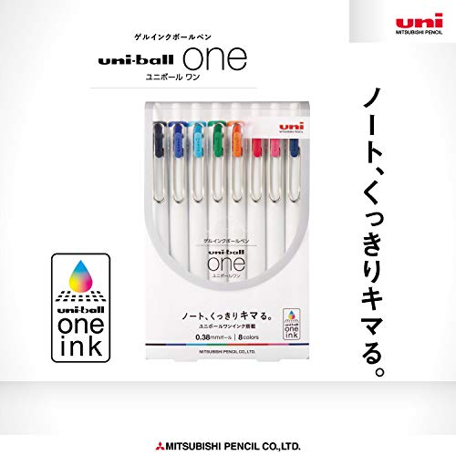 Mitsubishi Pencil Gel Ballpoint Pen uni-ball One 0.38mm Set of 8 Colors UMNS388C_2