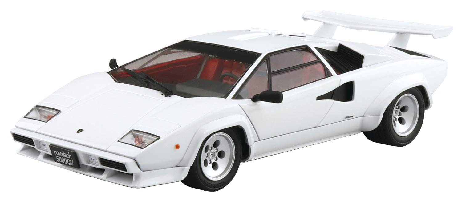 Aoshima 1/24 The Super Car Series No.9 1985 Lamborghini Countach 5000QV Kit NEW_1