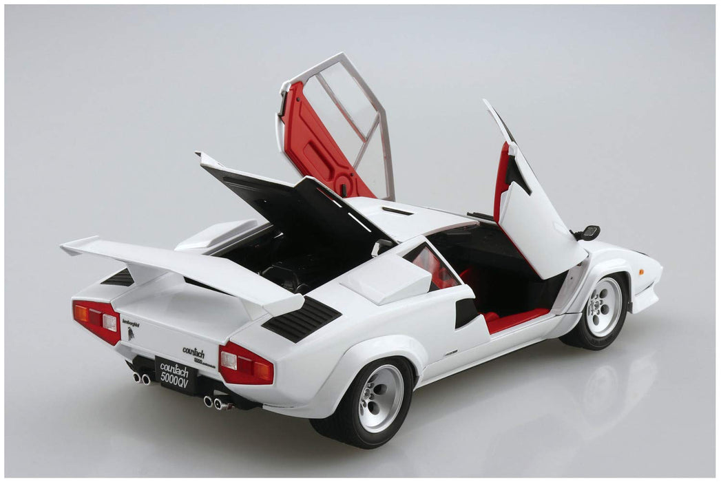 Aoshima 1/24 The Super Car Series No.9 1985 Lamborghini Countach 5000QV Kit NEW_4