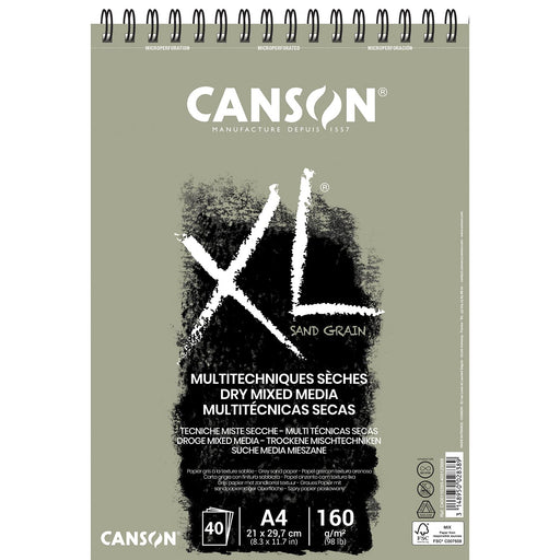 Maruman Canson XL Sand Grain Gray A4 40 sheets 110-395 With cut-out perforations_1