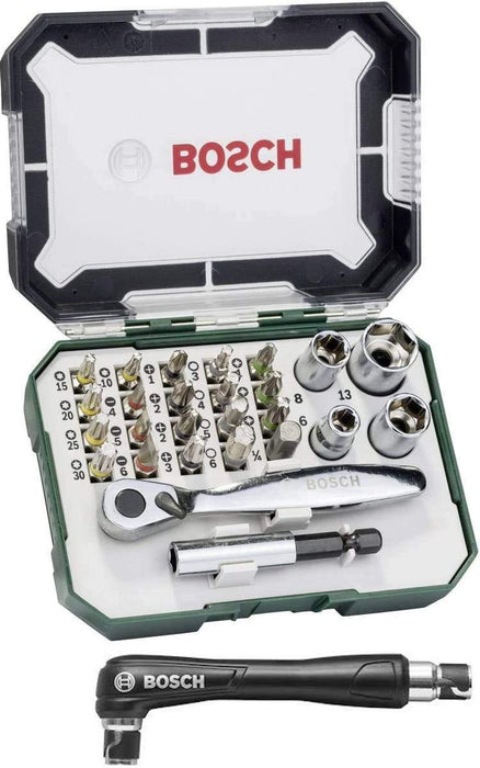 Bosch Mini Ratchet Driver set of 27 pcs Extra Handle Included 2607017392 NEW_3