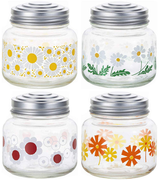 ADERIA Retro Glassware Retro Bonbon Canister Mini Alice 4 Patterns Assorted Set_1