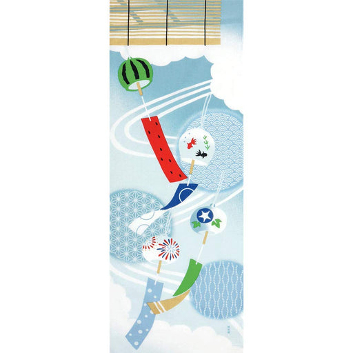 Hama Monyou picture tenugui summer wind chimes 34x90cm Cotton Multicolor NEW_1