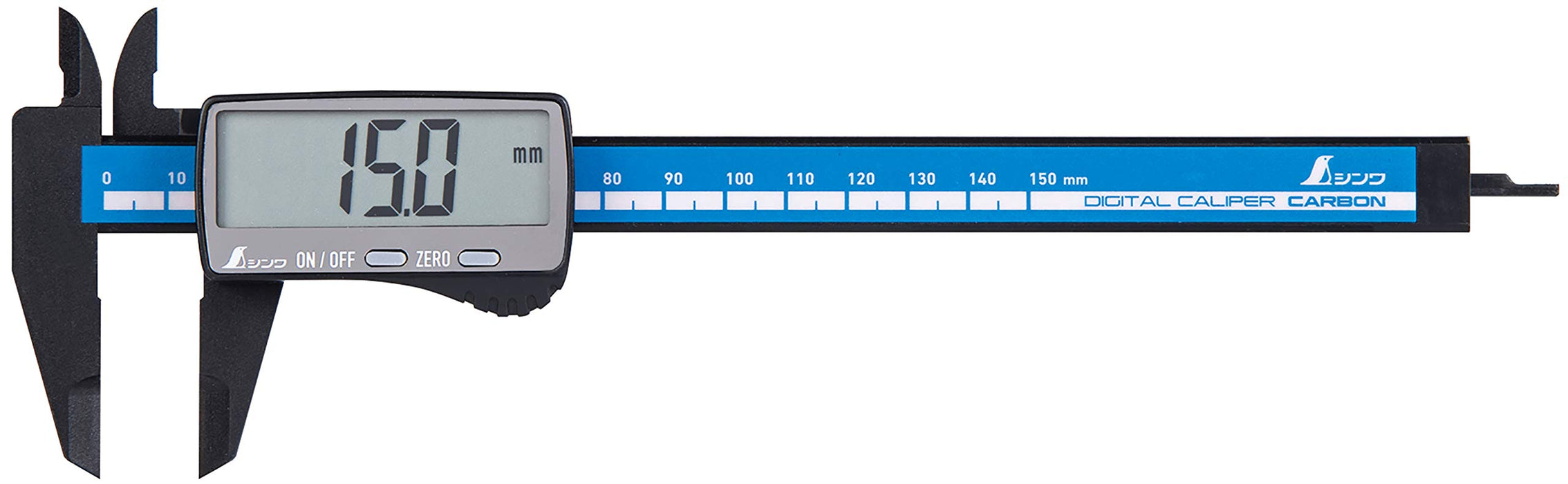 Shinwa Sokutei Digital vernier caliper Carbon Fiber large text 150mm 19990 NEW_1
