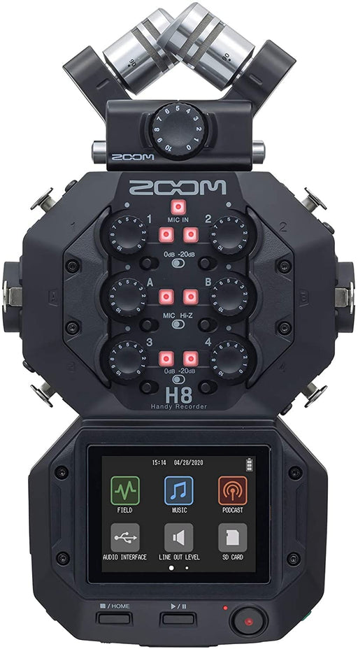 Zoom H8 8-Input 12-Track Digital Handy Audio Recorder for music production NEW_1