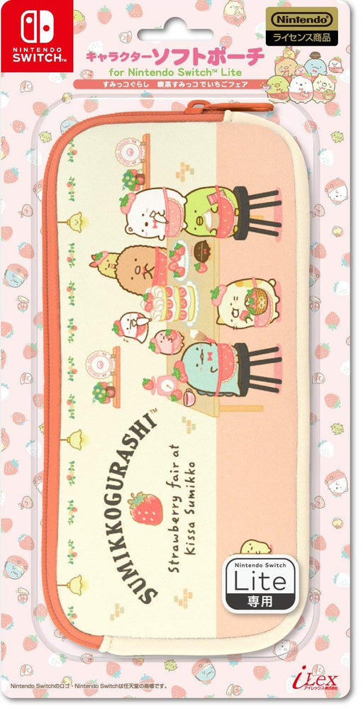 Character Soft Pouch for Switch Lite Sumikko Gurashi Cafe Ichigo Fair ILXSL339_1