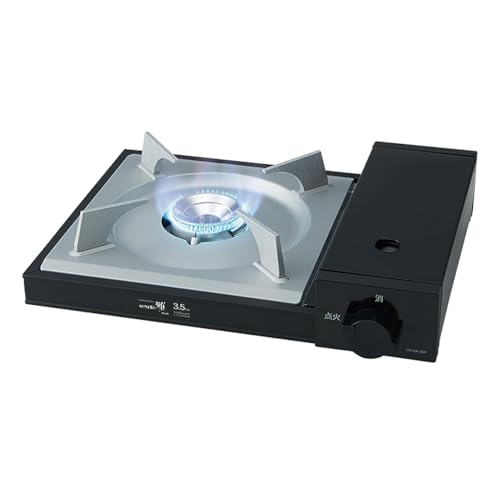 Iwatani Gas Cassette Stove Cassette Foo Alloy Steel Miyabi Plus Black CB-WA-35F_1