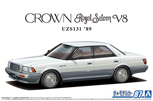 Aoshima 1/24 The Model Car No.87 Toyota UZS131 Crown Royal Saloon G 1989 Kit NEW_4
