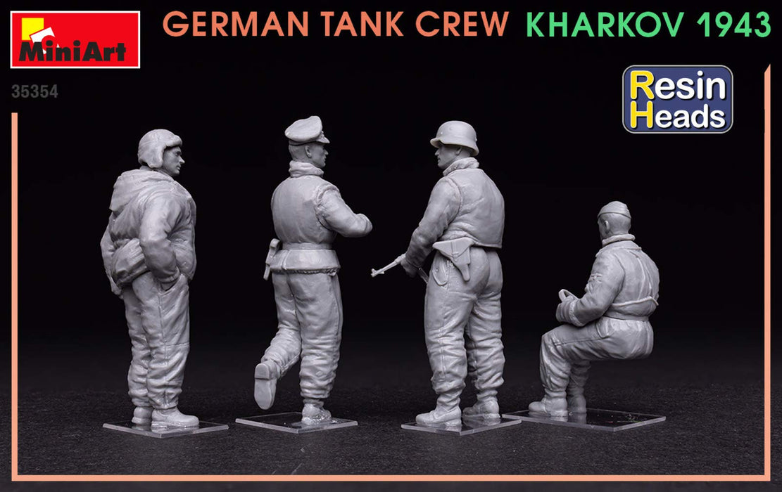 Miniart 1/35 German Tank Crew. Kharkov 1943. Resin Heads Model Kit MIN35354 NEW_4