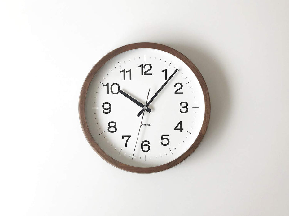 KATOMOKU muku clock 16 walnut Analog km-113WA 306mm Made in Japan Radio Clock_1