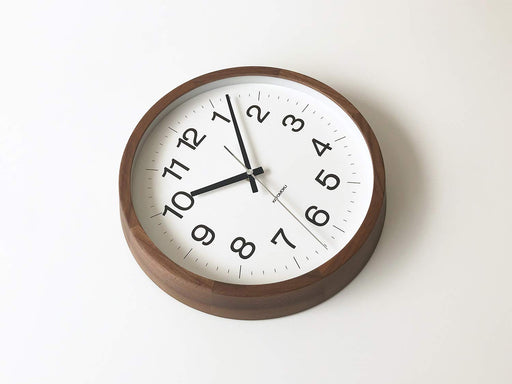 KATOMOKU muku clock 16 walnut Analog km-113WA 306mm Made in Japan Radio Clock_2