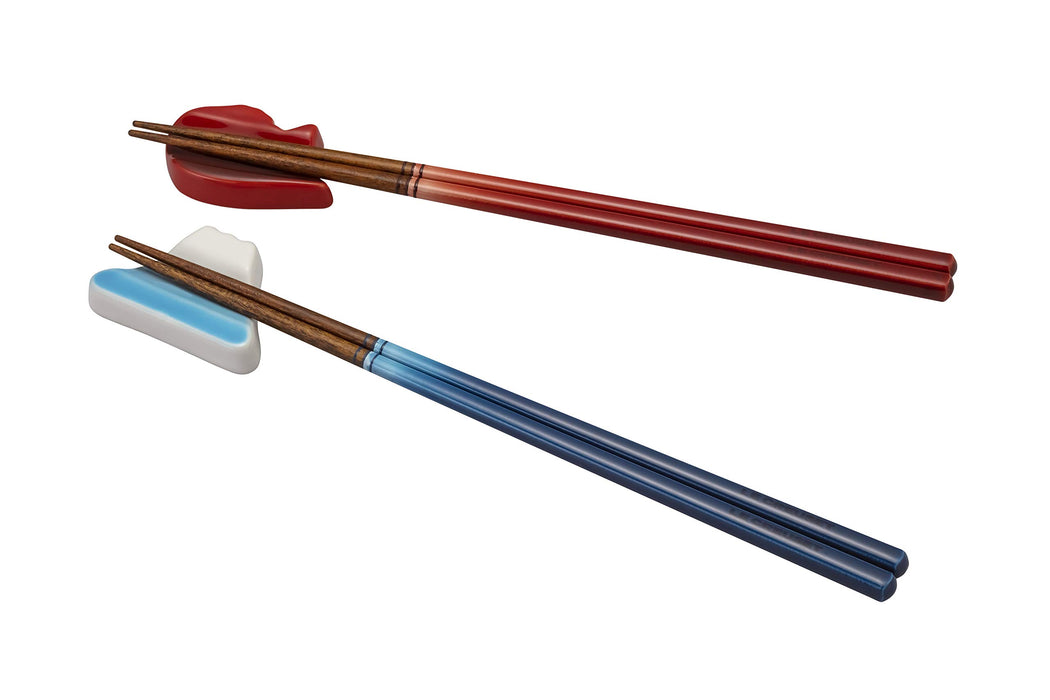 Le Creuset Meal Chopsticks Set of 2 pair cherry red & marine blue Made in Japan_1
