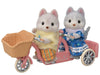 Sylvanian Families Nakayoshi Cycling Husky Brothers Doll & Furniture Set ‎DF-15_1