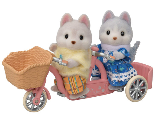 Sylvanian Families Nakayoshi Cycling Husky Brothers Doll & Furniture Set ‎DF-15_1