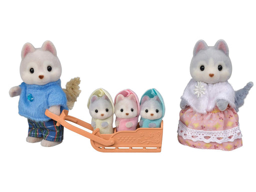 EPOCH Sylvanian Families husky family Doll FS-41 Father, Mother, triplets Babies_1