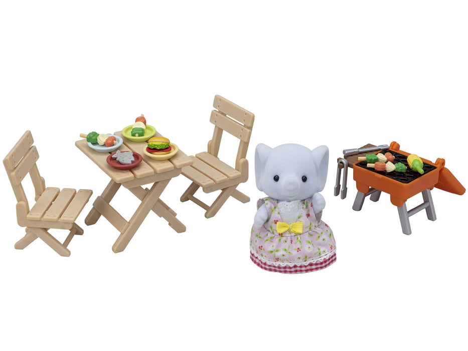 Sylvanian Families Ozora Barbecue Set Elephant Girl Doll & Furniture Set ‎DF-16_1