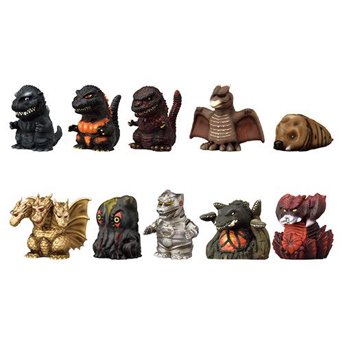 Godzilla Soft Vinyl Puppet Mascot Set of 10 types Ensky H45-50mm Colored Figure_2