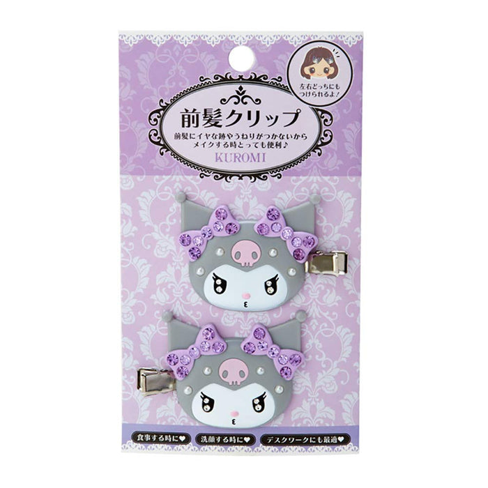 SANRIO Kuromi Bangs Clip DX 234745 5.5x1x4cm ABS Resin Glass Stone, Pearl NEW_1