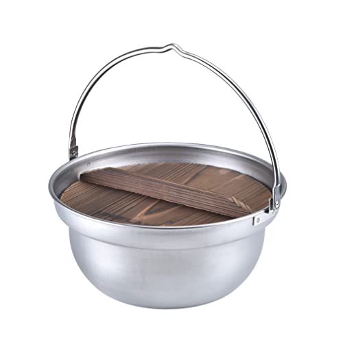 UNIFLAME bonfire pan 26cm 659991 Stainless Steel Wooden Lid 4.5L Cooker NEW_1