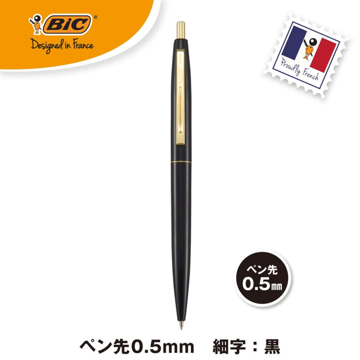 Bic Japan Ballpoint Pen Click Gold 0.5 Oil-based Black 12 pcs CFCGBLK05BLBX12_2
