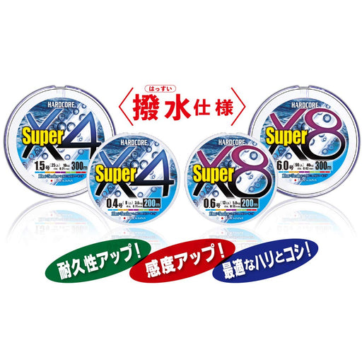 Duel PE Line Fishing Line Hardcore Super X8 300m #0.8 16lb. 5-colors H4321-5C_2