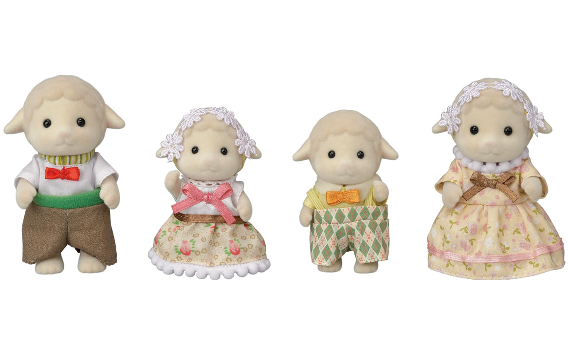 EPOCH Sylvanian Families sheep family Doll FS-42 Father, Mother, Girl, Boy NEW_1