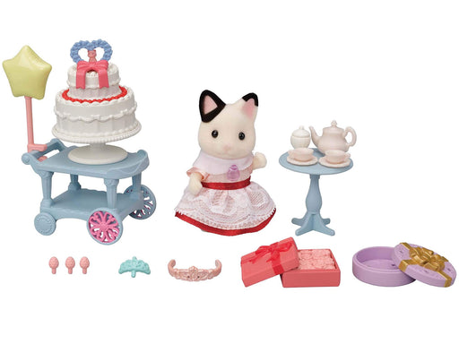 Sylvanian Families Sweet Party Set Charcoal Cat Girl Doll & Furniture Set ‎DF-21_1