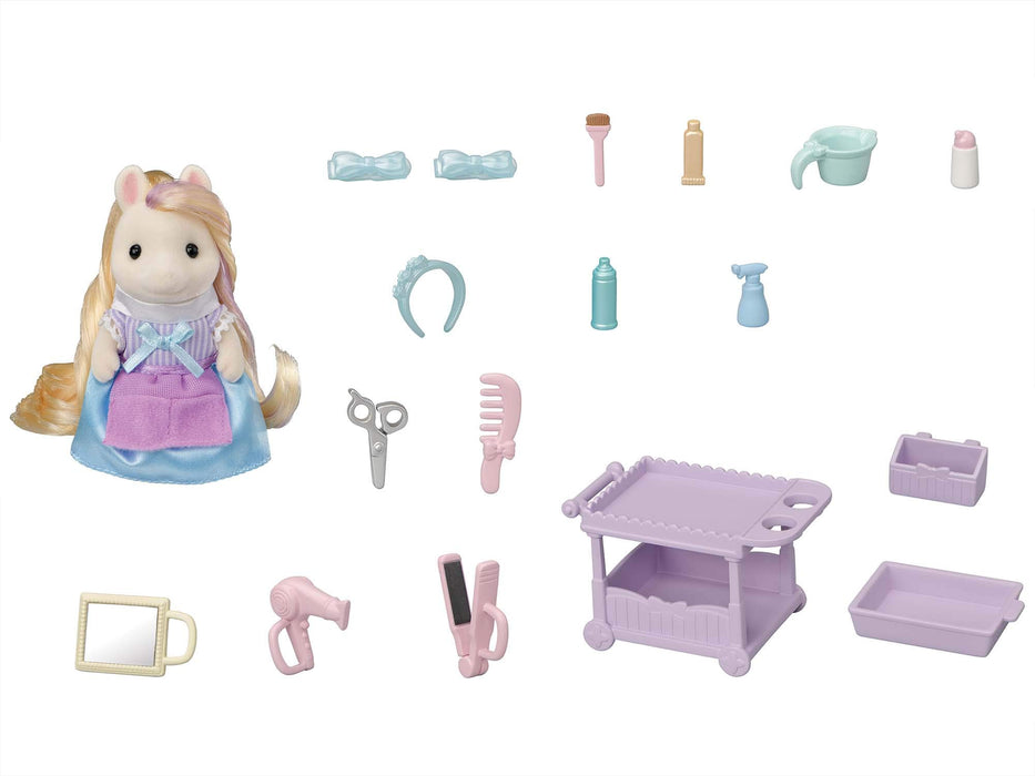 EPOCH Sylvanian Families Stylish pony hairdresser set Hair salon FU-15 Furniture_3