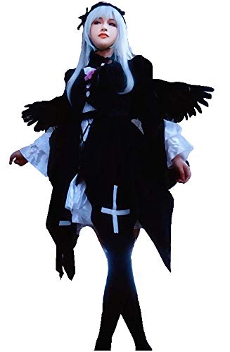 Rose Girl Anime Cosplay Costume Set Mercury Lolita Costume Pannier 9-piece NEW_1