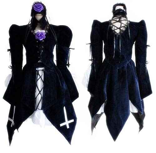 Rose Girl Anime Cosplay Costume Set Mercury Lolita Costume Pannier 9-piece NEW_2