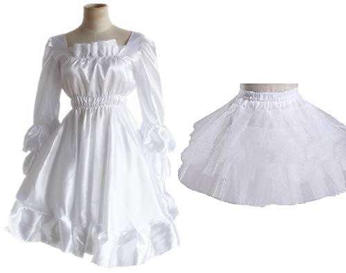 Rose Girl Anime Cosplay Costume Set Mercury Lolita Costume Pannier 9-piece NEW_6