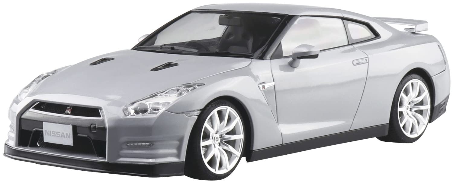 AOSHIMA 1/24 Nissan R35 GT-R 2014 Ultimate Silver Pre-Painted Model Kit 02-A NEW_1