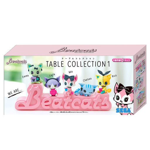 SEGA TOYS Sanrio x Sega Toys Beatcats TABLE COLLECTION 1 Figure & Logo Stand NEW_2