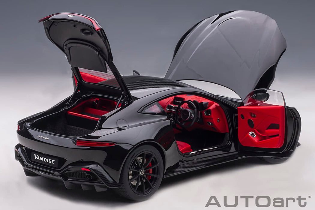 AUTOart 1/18 Aston Martin Vantage 2019 Black/ Carbon Black Roof 70275 Diecast_4
