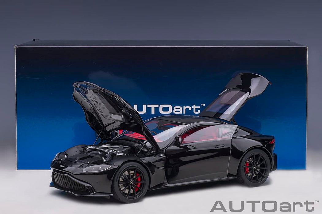 AUTOart 1/18 Aston Martin Vantage 2019 Black/ Carbon Black Roof 70275 Diecast_7