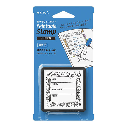 Midori Stamp Penetration Stamp Outing Record Pattern 35423006 H61xW61xD19mm NEW_1