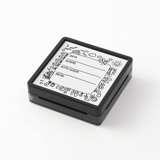 Midori Stamp Penetration Stamp Outing Record Pattern 35423006 H61xW61xD19mm NEW_2