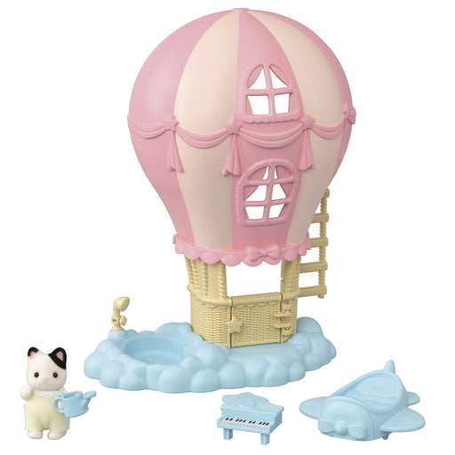 EPOCH Sylvanian Families Fluffy Balloon Room & Charcoal Cat Doll Set KO-71 NEW_1