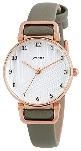 Sun Flame Watch J-AXIS BL1211-GR Women's Green Faux Leather Band White Dial NEW_1