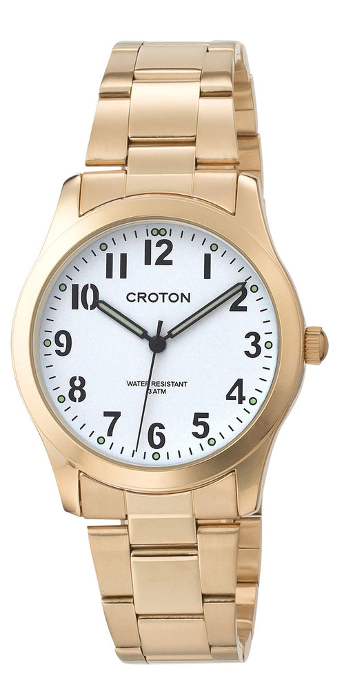 CROTON Watch RT-168M-B Men's Rose Gold Stainless Steel Band Alloy Steel Case NEW_1