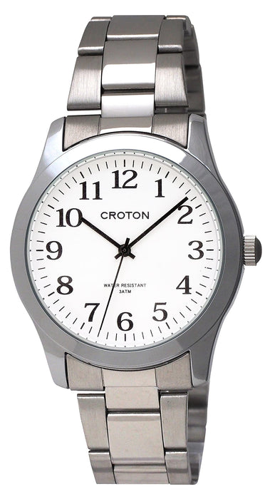CROTON Watch RT-168M-F Men's Silver Stainless Steel Band Alloy Steel Case NEW_1