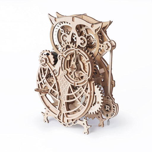 Robotime 3D Wooden Puzzle Owl Clock Beige LK503 Japanese Edition with Manual NEW_2