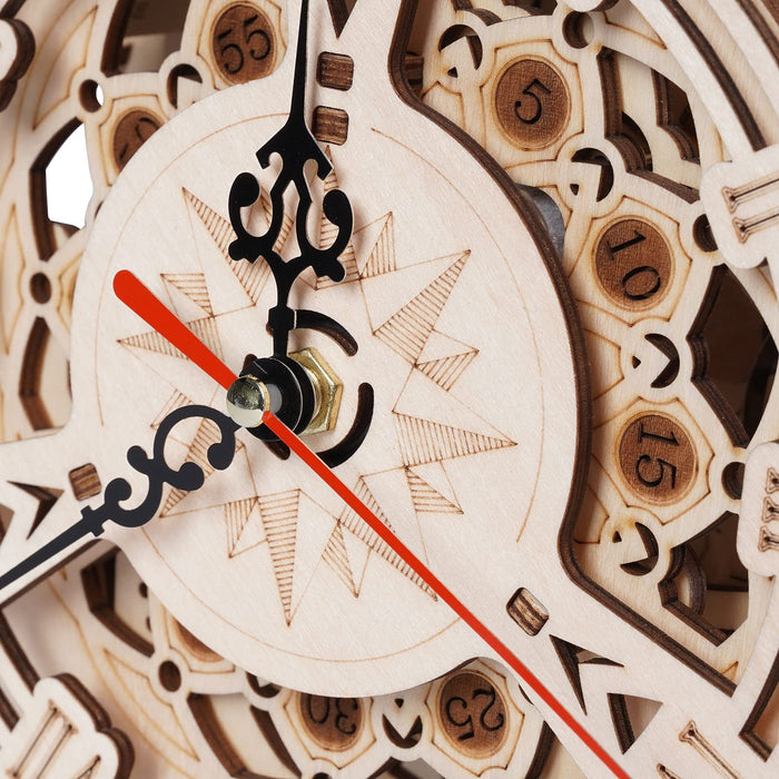 Robotime 3D Wooden Puzzle Owl Clock Beige LK503 Japanese Edition with Manual NEW_4