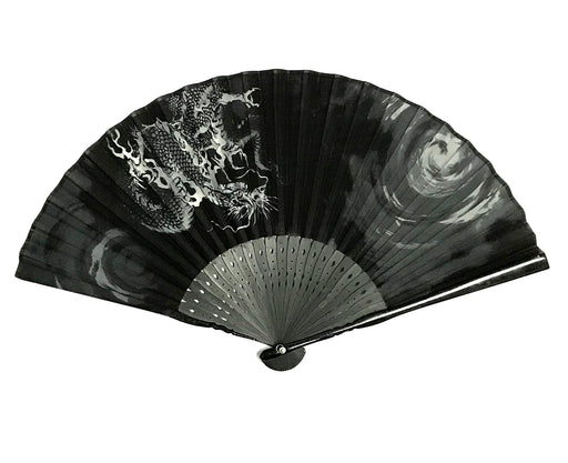 Hana Kanzashi Dragon Sensu Handy Fan Men's 23cm High Quality Cotton 1299c NEW_2