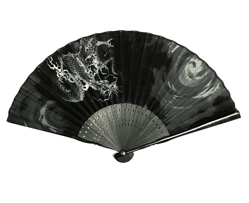 Hana Kanzashi Dragon Sensu Handy Fan Men's 23cm High Quality Cotton 1299c NEW_2