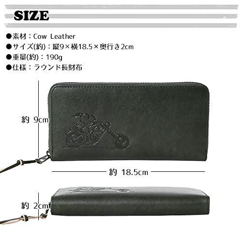 Snoopy 73301 Long wallet Round zipper Character Embossing Green Leather NEW_2