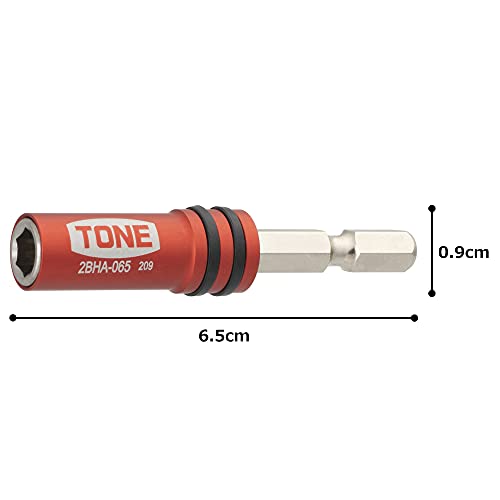 TONE HP2BHA-065 Bit Holder for 6.35mm Bit Chack Electric Drills Red L65mm NEW_6
