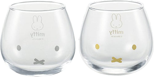 Miffy KN401750 Swaying Pair Glass Tumbler Glass Cup 320ml KN40150 Gold & Silver_1