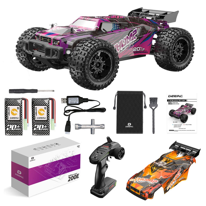 DEERC RC Car Off-Road 4WD 1/10 45km/h Brushless Motor Large PVC 2.4Ghz 200E NEW_3